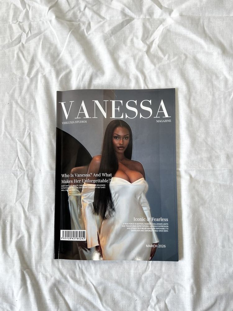 Vanessa magazine-style cover, printed by The Signature Lab